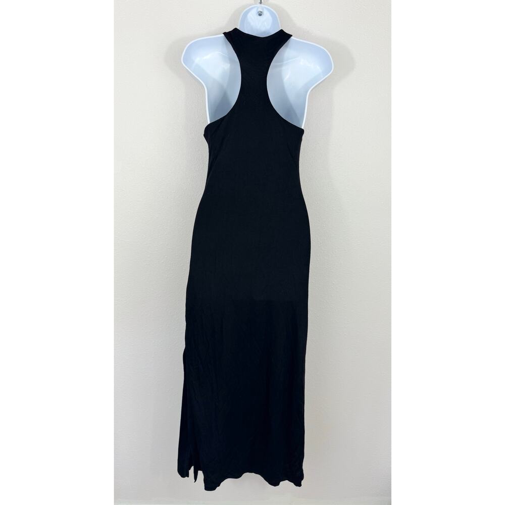 Free People Black Halter Maxi Dress S Knot Front Racerback - Picture 6 of 8